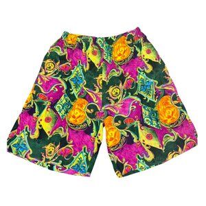 Vintage Pat Argenti - 100% Silk Multi-Color Floral Motif Pattern Shorts